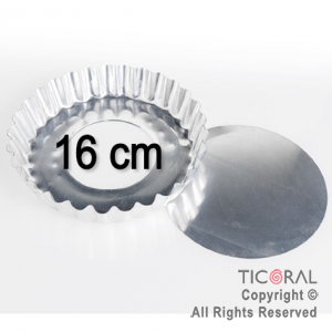 TARTERA ALUMINIO DESFONDABLE RIZADA DIAMETRO 16CM (H) x 1